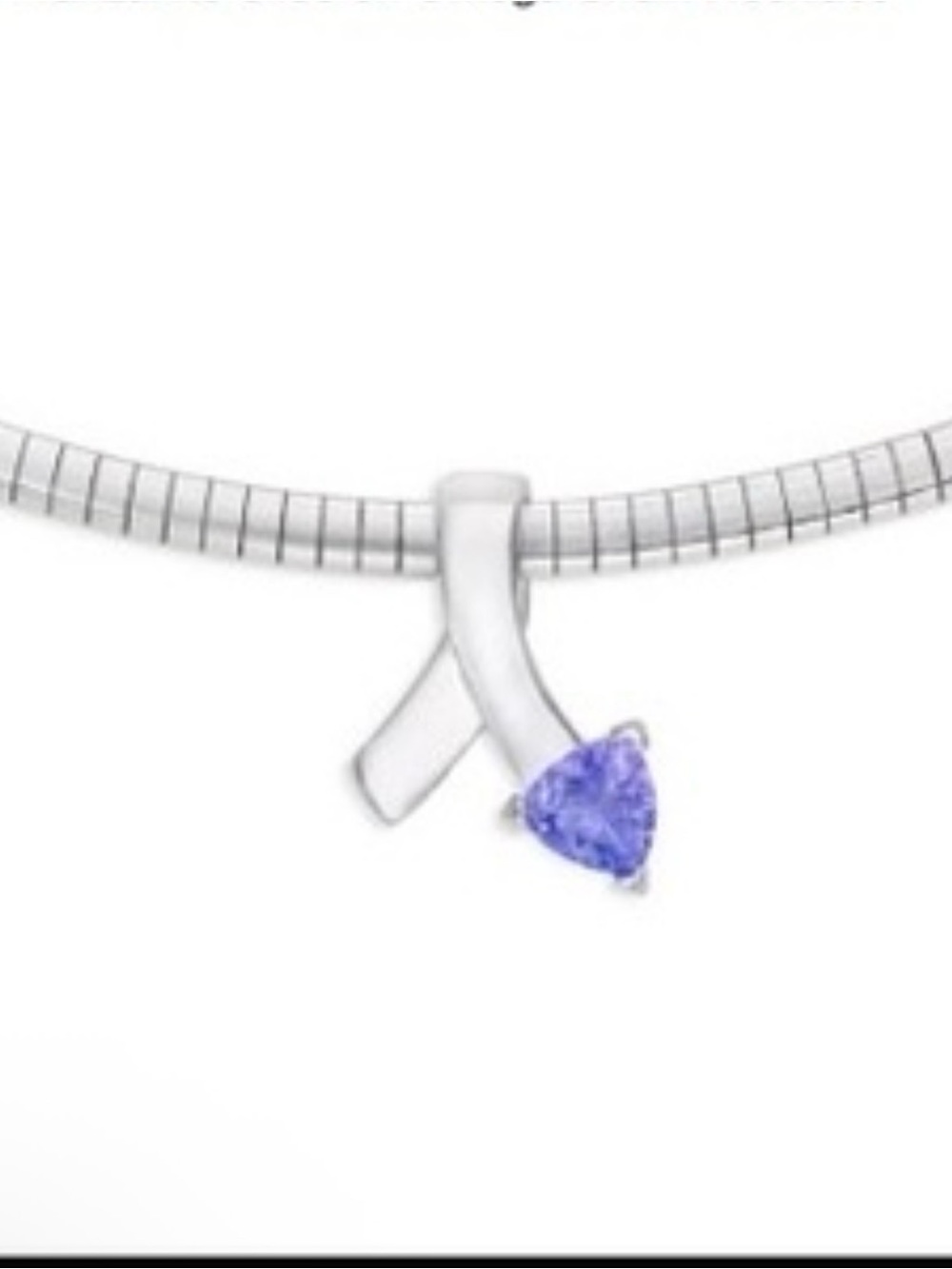 Diamonds International Tanzanite Slide Pendant Omega Chain Necklace 19"
